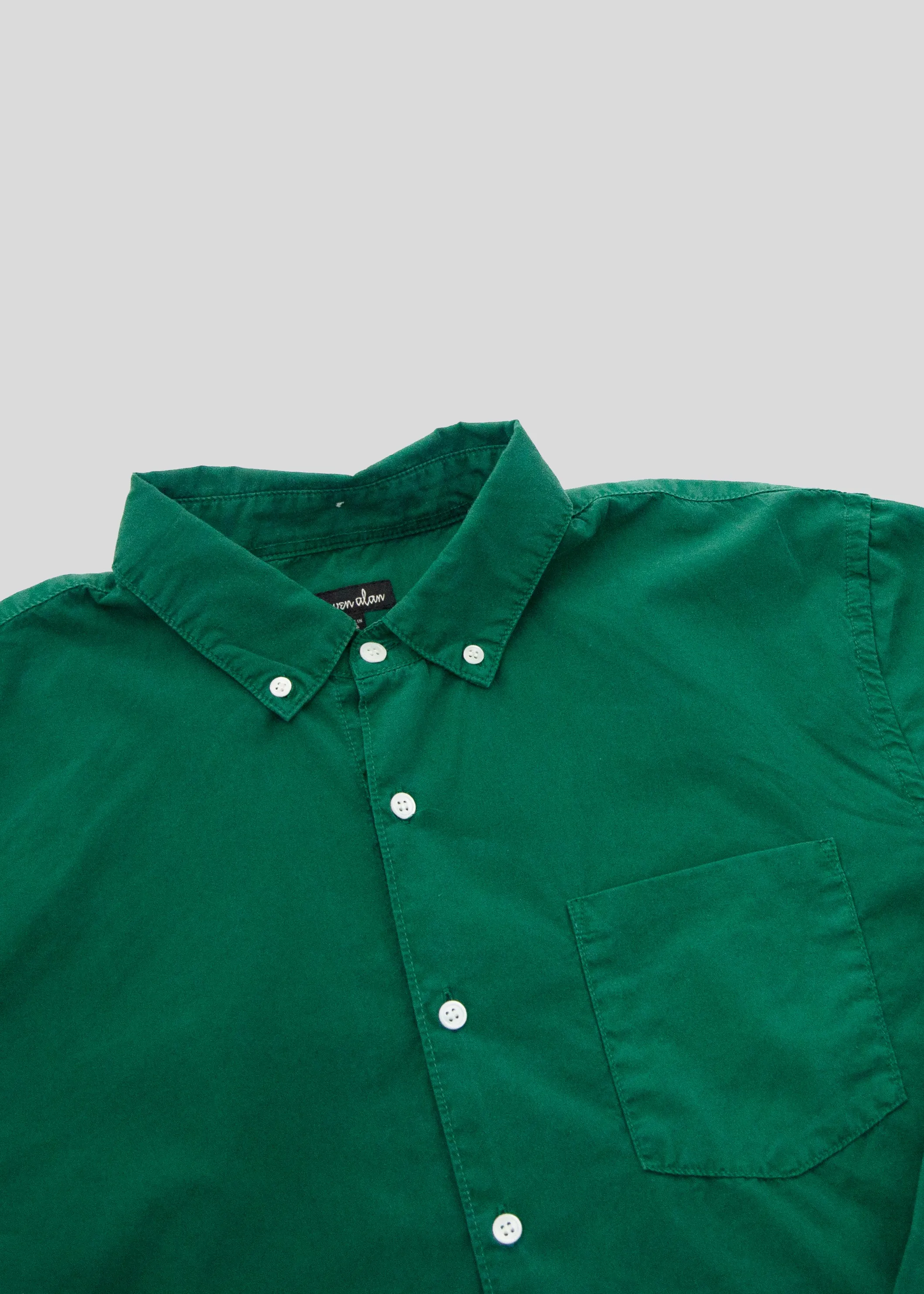 Washed Poplin Shirt, Kaitoke Green