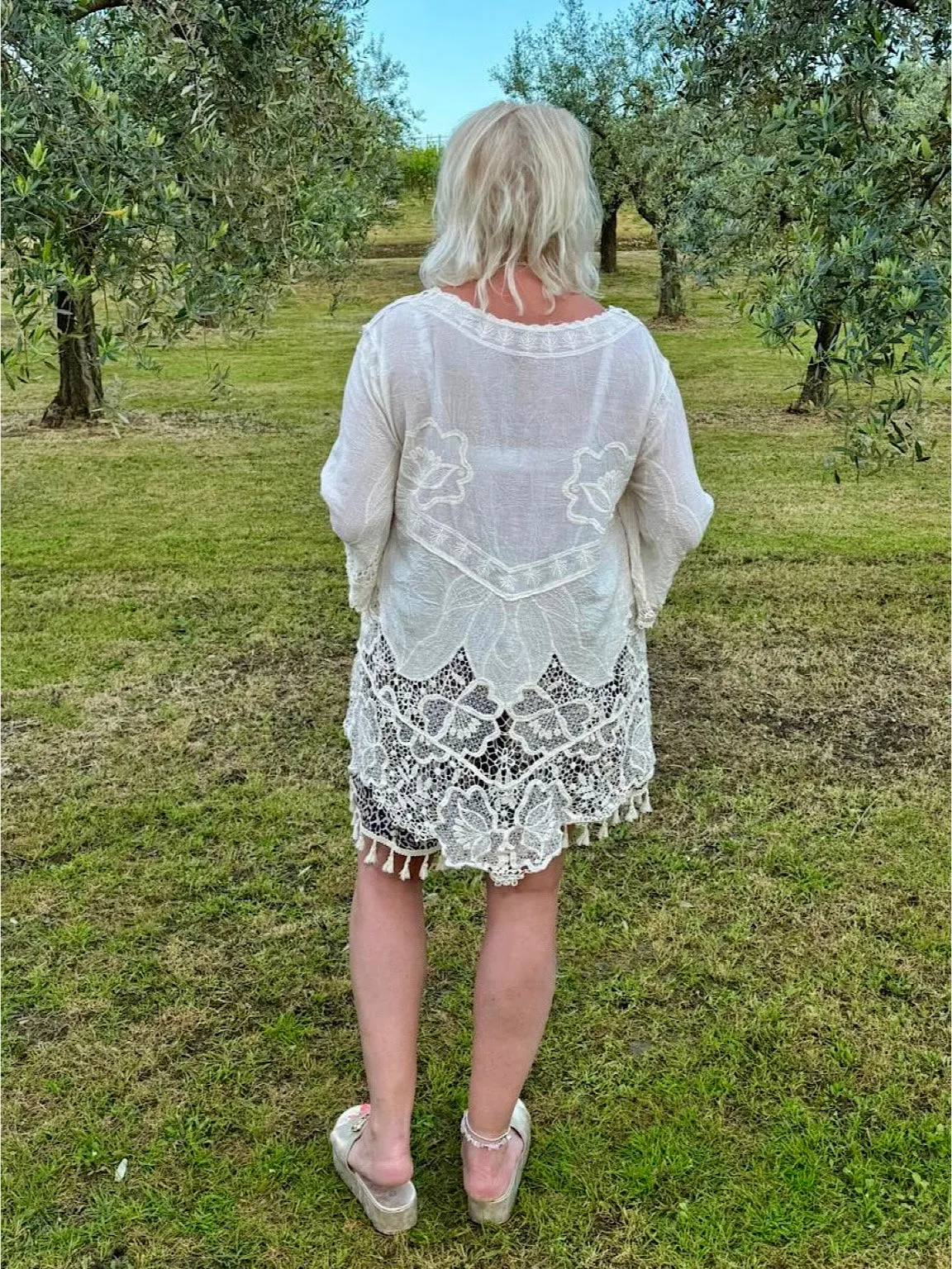 White Floral Embroidered Blouse Aria