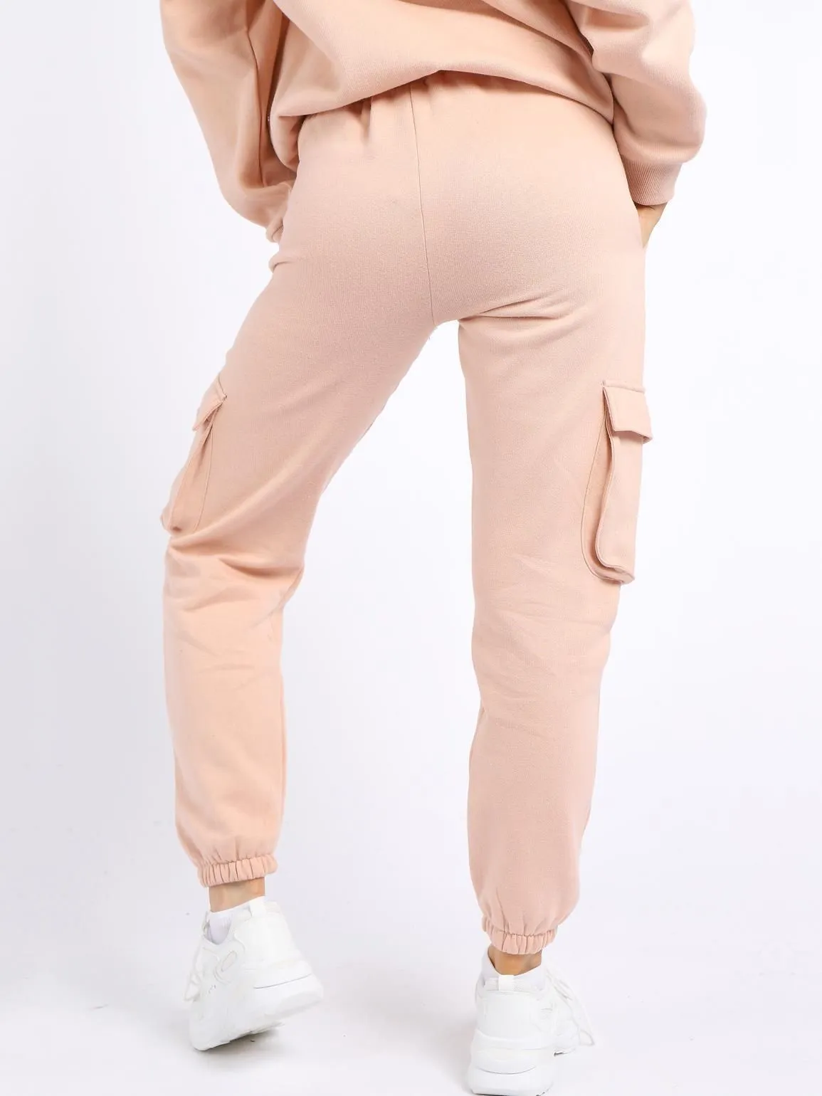 Womens 2 piece loungewear jersey sweatshirt tracksuit, Peach, Black, Grey, UK Sizes 8 to 14