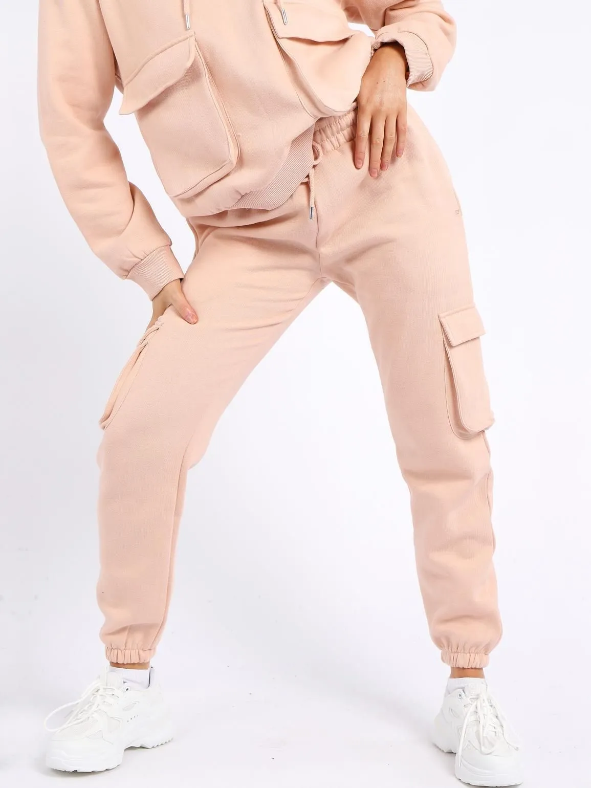 Womens 2 piece loungewear jersey sweatshirt tracksuit, Peach, Black, Grey, UK Sizes 8 to 14