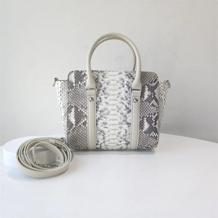 Women's Designer Python Skin Leather Crossbody Shoulder Handbag