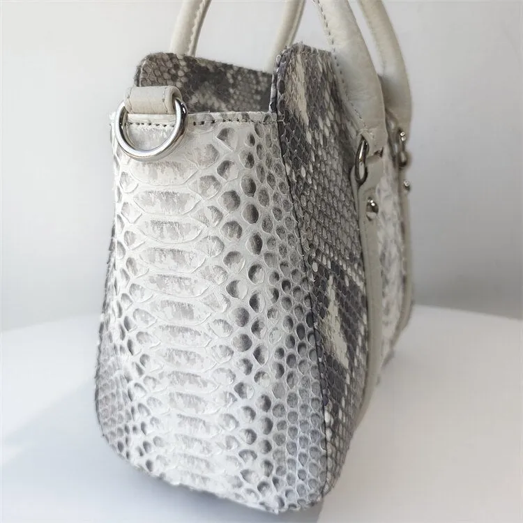 Women's Designer Python Skin Leather Crossbody Shoulder Handbag