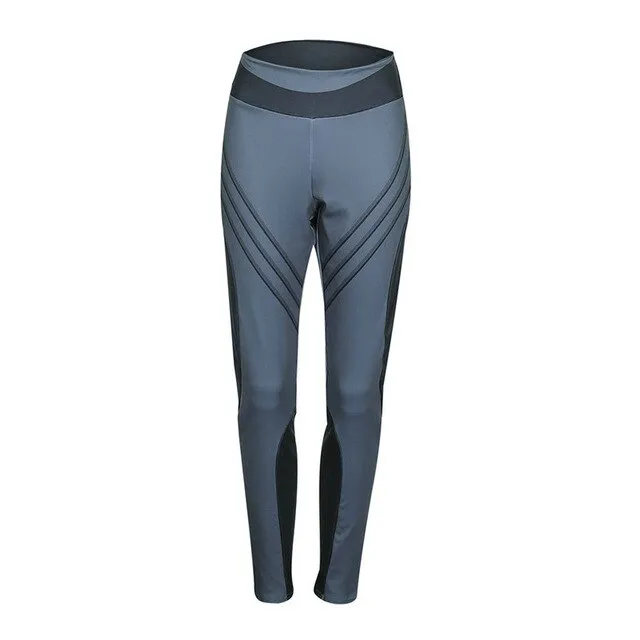 Workout Women Leggings Fitness High Waist Elastic Push Up Patchwork Ankle Length Polyester Leggin Casual Femme Leggings