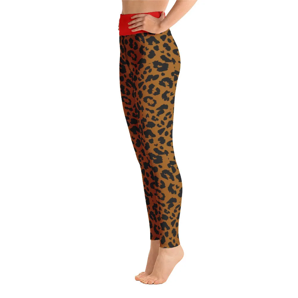 Yoga Leggings Leopard and Red